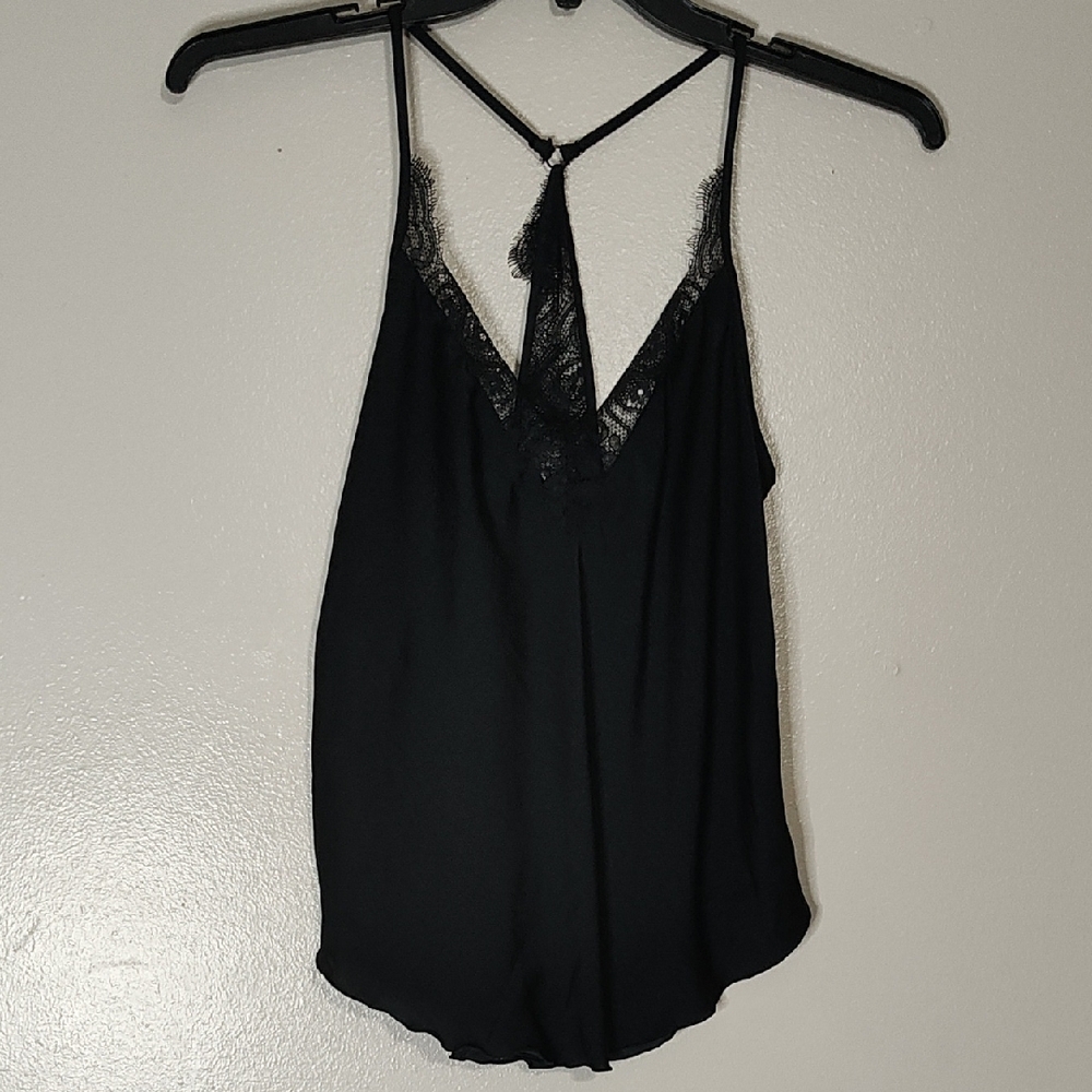 Intimately Free People Black Lace Trim Cami Top Size S